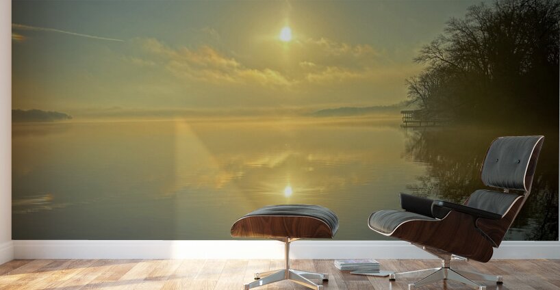 Misty Morning Reflection Wall Murals