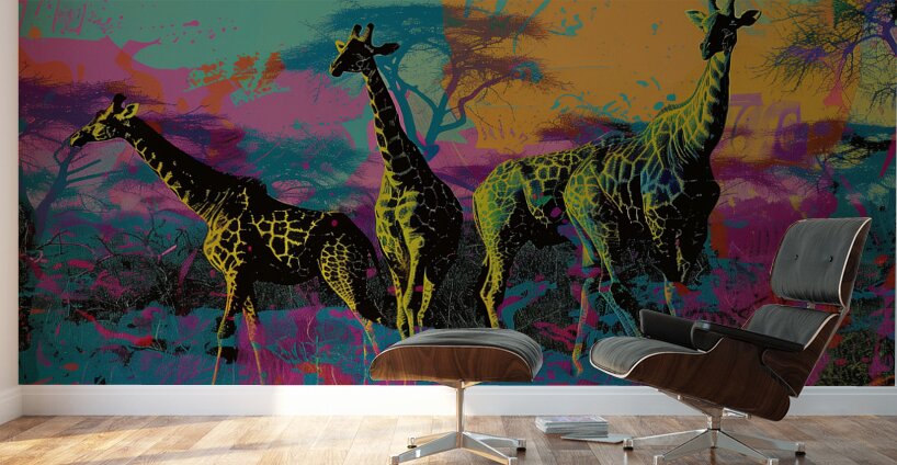 African Animals Concert Color Field Art   ar 32 b 1717851937.2556 Wall Murals