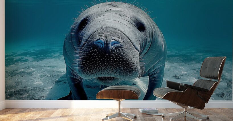 all blue environment A realistic photo g in the 8 Wall Murals