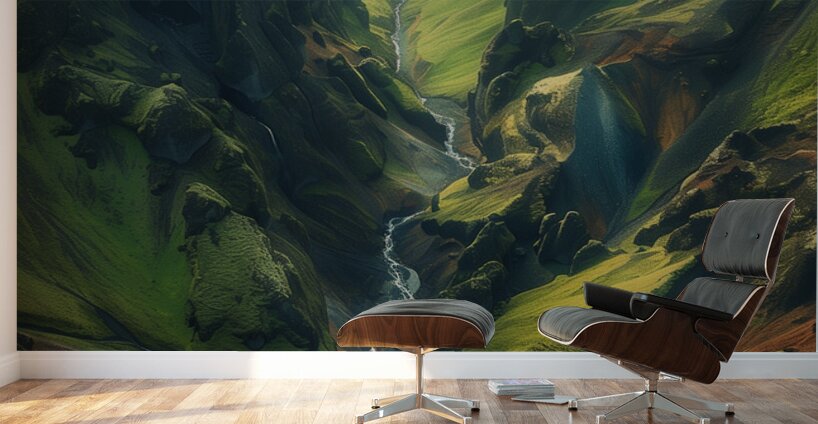 An aerial view of the majestic Icelandic landsc 9 Wall Murals