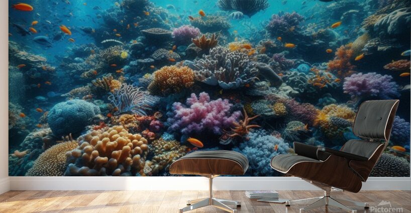 Vibrant Coral Reef Wall Murals