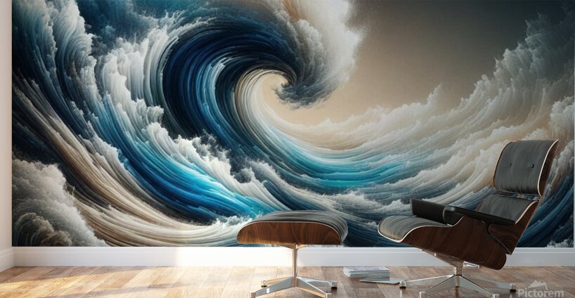 Abstract Ocean Waves Wall Murals