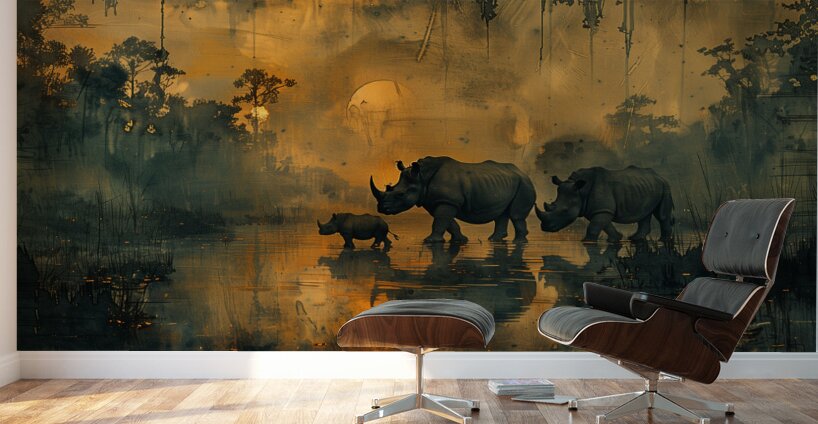 An awe inspiring portrayal of a family of Javan 7 Wall Murals