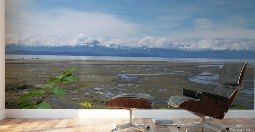 Alaskan Mountain Range with Clouds  Wall Murals