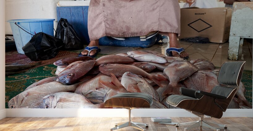 Oman. Muscat. The Fish Market Wall Murals