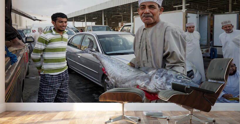 Oman. Muscat. The Fish Market Wall Murals