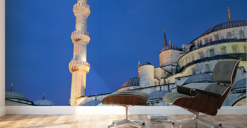 Istanbul Turkey. The Blue Mosque at sunset Wall Murals