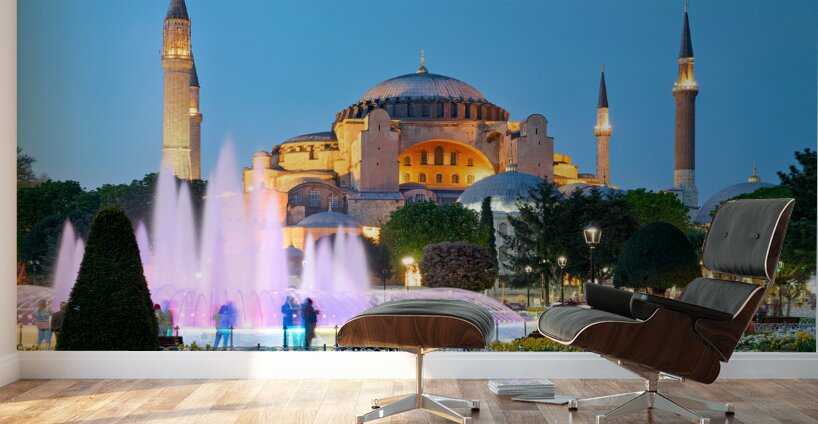 Istanbul Turkey. Hagia Sophia Grand Mosque Wall Murals