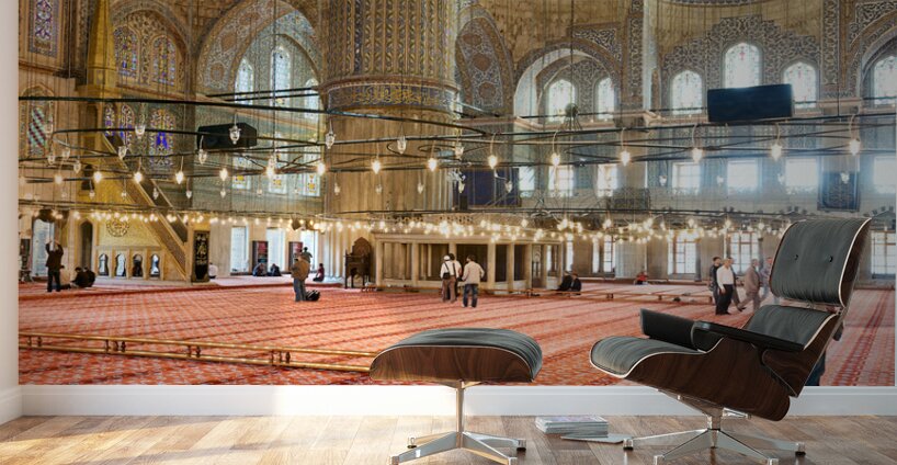 Istanbul Turkey. The Blue Mosque Wall Murals