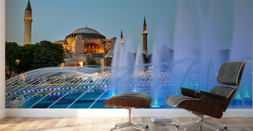 Istanbul Turkey. Hagia Sophia Grand Mosque Wall Murals