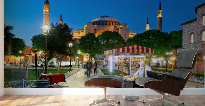 Istanbul Turkey. Hagia Sophia Grand Mosque Wall Murals