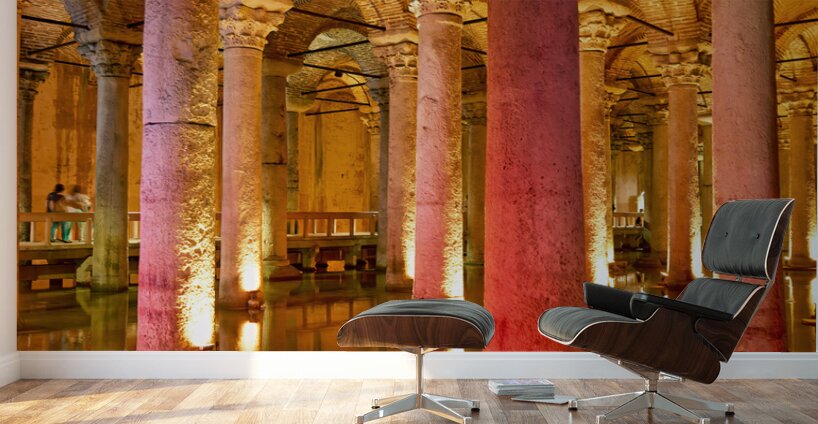 Istanbul Turkey. Basilica Cistern Wall Murals