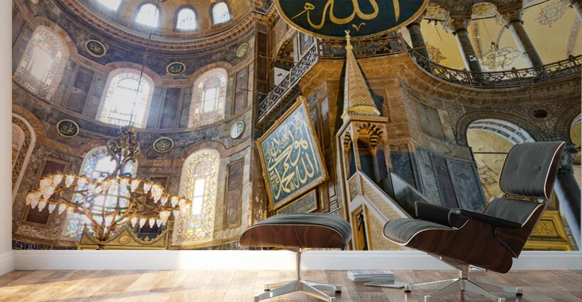 Istanbul Turkey. Hagia Sophia Grand Mosque Wall Murals