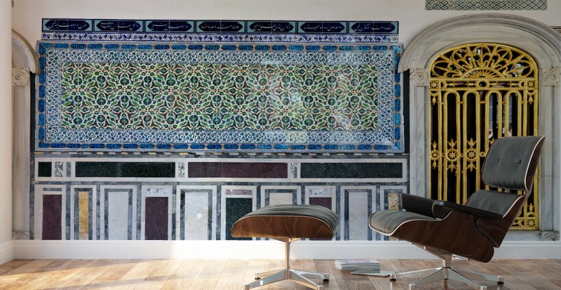 Istanbul Turkey. Topkapi Palace. Decorated walls in the Harem Wall Murals