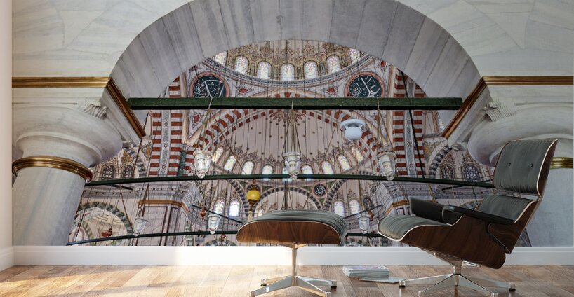 Istanbul Turkey. The Fatih Mosque Wall Murals