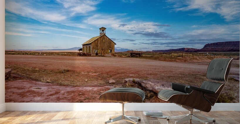 Old Western Church And Wagon Moab Utah Wall Murals