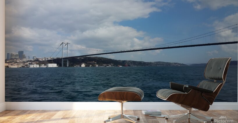A Beautiful view of the suspension bridge over the Sea of ​​Marmara and the Bosphorus Strait Wall Murals