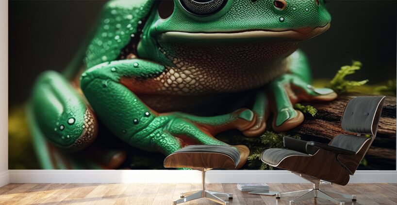 122 Green frog photography Wall Murals