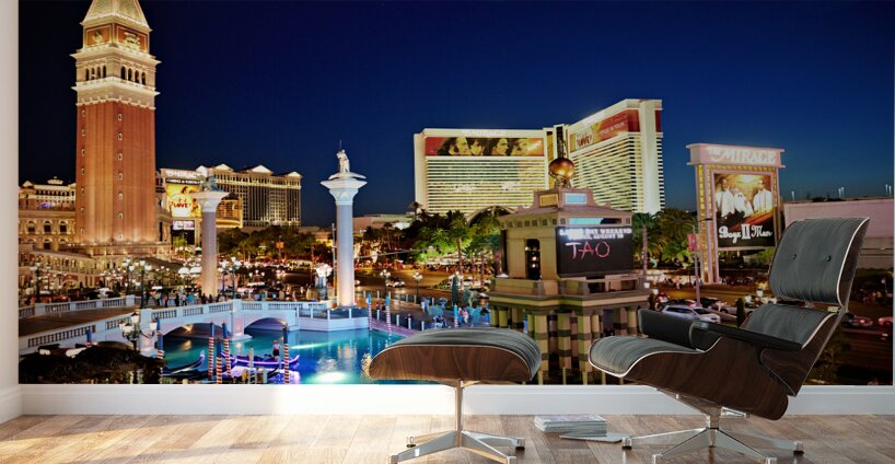 Venetian Hotel at Sunset. Las Vegas Nevada USA Wall Murals
