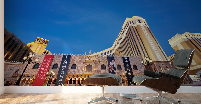 Venetian Hotel at Sunset. Las Vegas Nevada USA Wall Murals