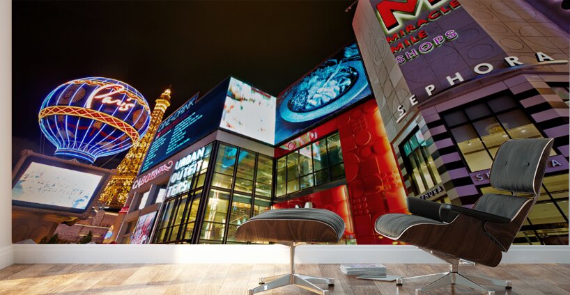 The Strip by night. Las Vegas Nevada USA Wall Murals
