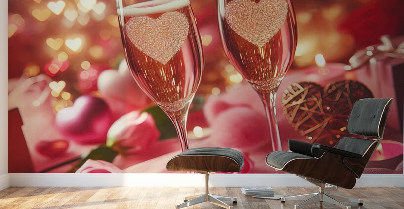 202 Two champagne glasses filled with sparkling w Wall Murals