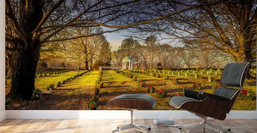 Old City Civil War Cemetery Christmas Wreaths Wall Murals