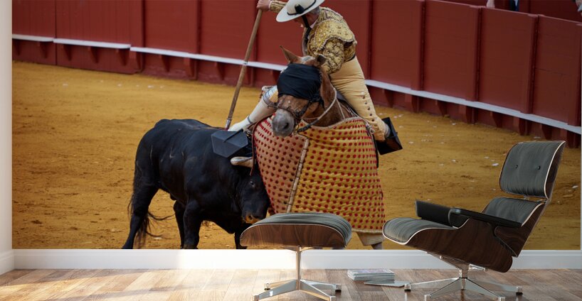ANDALUSIA SPAIN. Bullfight in Seville Arena Wall Murals