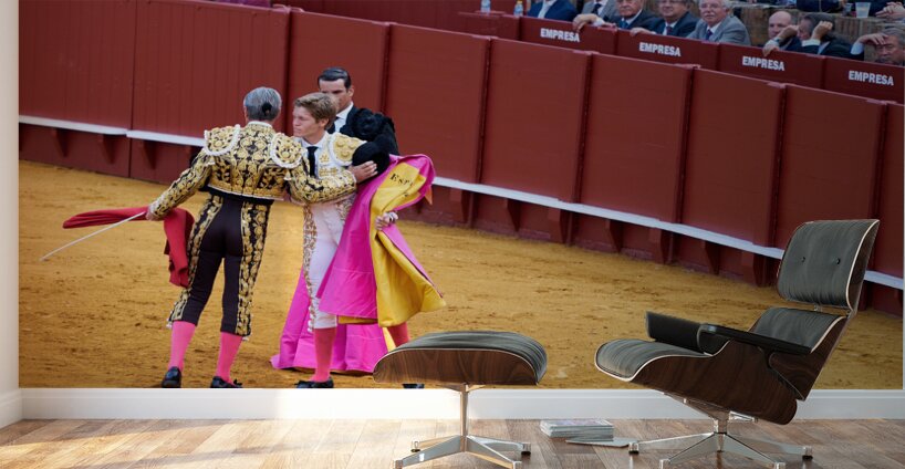ANDALUSIA SPAIN. Bullfight in Seville Arena Wall Murals