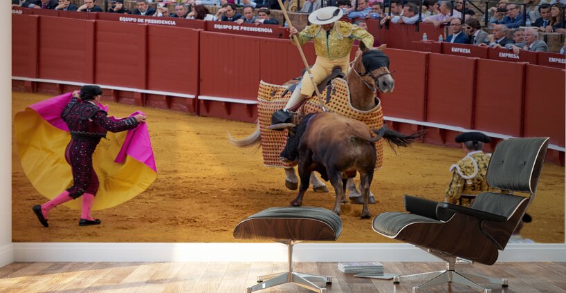 ANDALUSIA SPAIN. Bullfight in Seville Arena Wall Murals