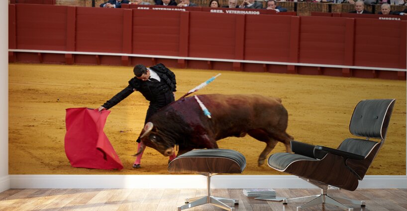 ANDALUSIA SPAIN. Bullfight in Seville Arena Wall Murals