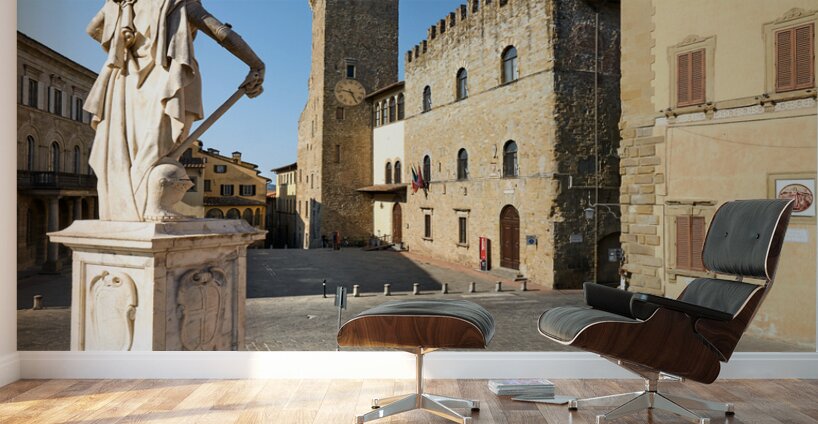 Arezzo Tuscany Italy. Palazzo dei Priori Communal Palace Wall Murals