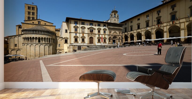 Arezzo Tuscany Italy. Piazza Grande Wall Murals