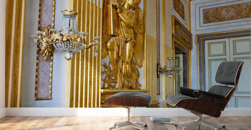 Caserta Campania Italy. The Royal Palace. The throne room Wall Murals