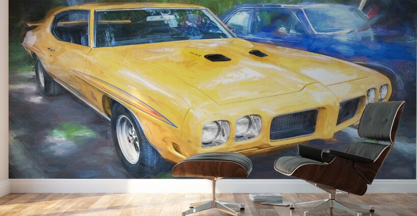  1970 Orbit Orange Pontiac GTO Ram X 13 Wall Murals