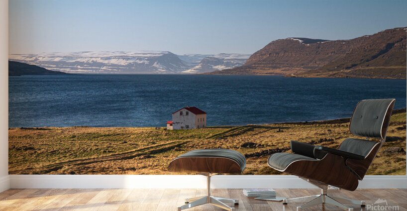 Lonely house in northern Iceland with wild nature Wall Murals