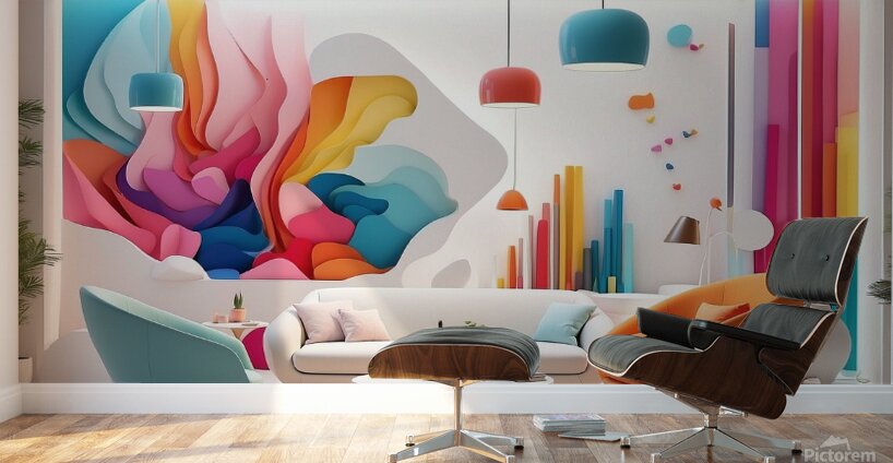 A modern reception room at a company headquarters 7 Wall Murals