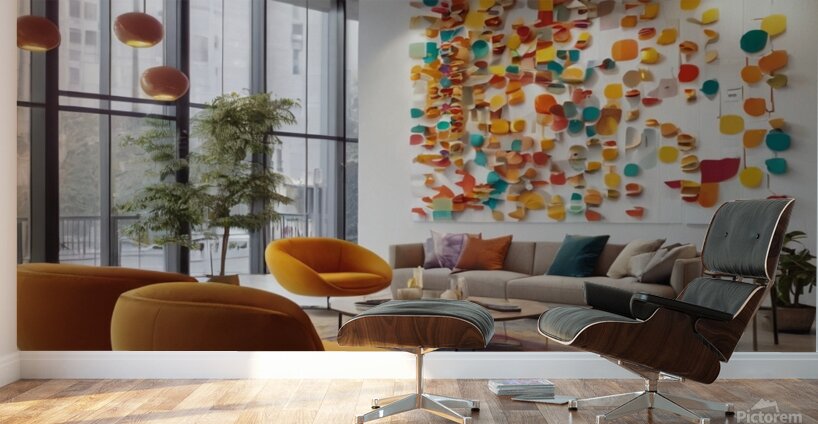 A modern reception room at a company headquarters 24 Wall Murals