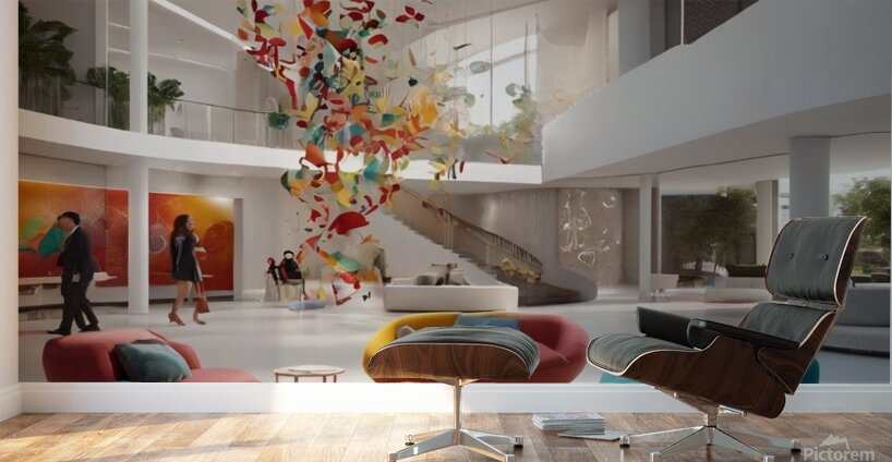 A modern reception room at a company headquarters 28 Wall Murals