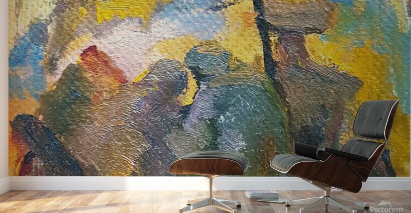 Talking under white tent. Wall Murals