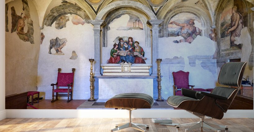 Cortona Arezzo Tuscany Italy. In Diocesan Museum once the seat of the Society of the Good Jesus is a cycle of frescoes by Vasari Wall Murals