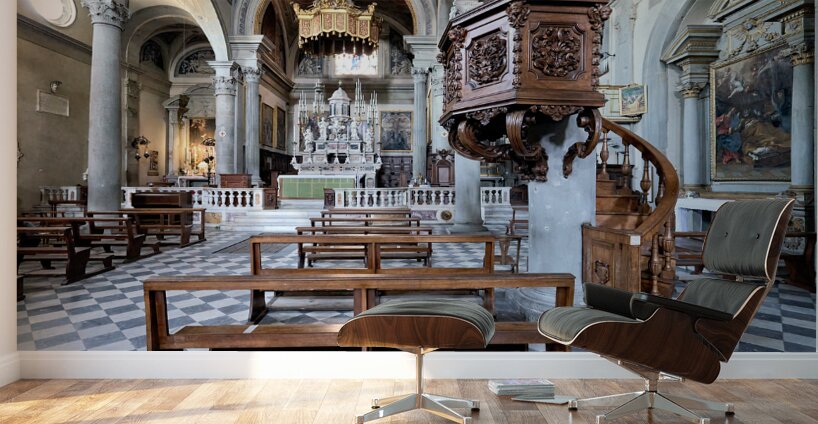 Cortona Arezzo Tuscany Italy. Cattedrale di Santa Maria Assunta Cathedral Wall Murals