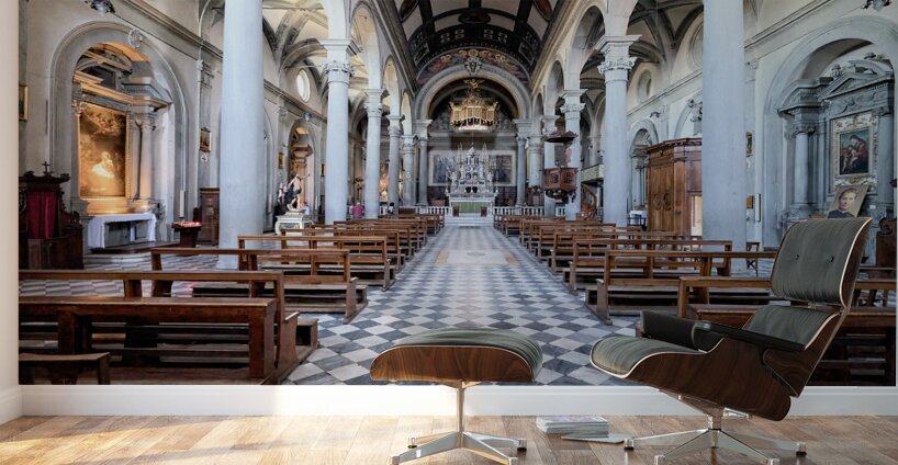 Cortona Arezzo Tuscany Italy. Cattedrale di Santa Maria Assunta Cathedral Wall Murals