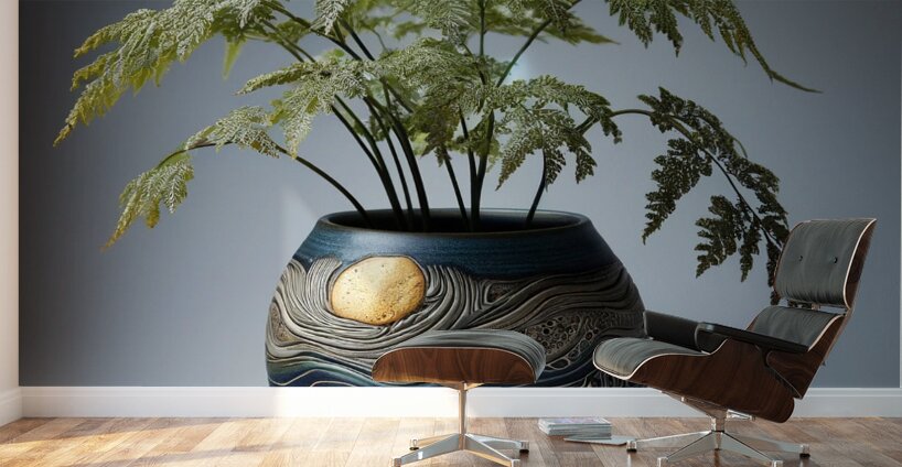 green fern artistic ceramic coil pot Wall Murals