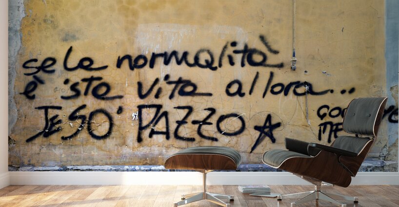 Naples Campania Italy. Street graffiti downtown Wall Murals