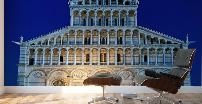 Pisa Tuscany Italy. Piazza dei Miracoli Square of Miracles. The Cathedral at sunset Wall Murals