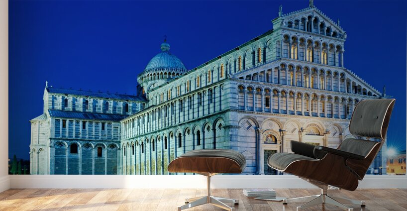 Pisa Tuscany Italy. Piazza dei Miracoli Square of Miracles. The Cathedral at sunset Wall Murals