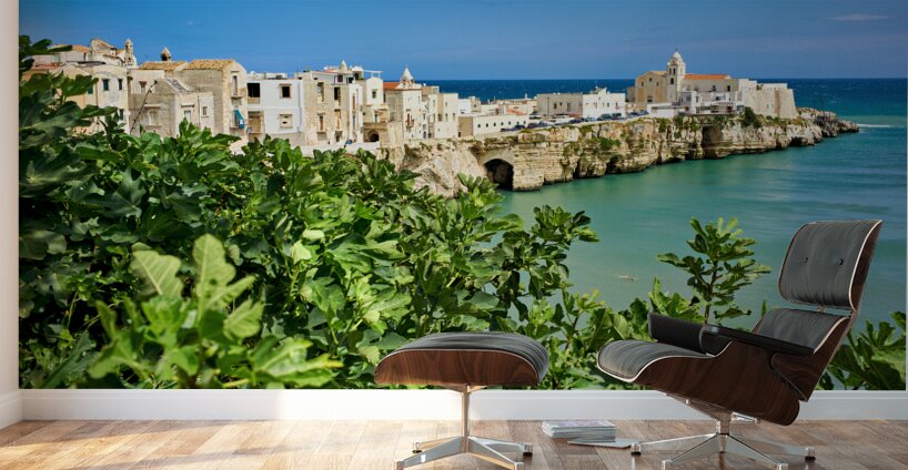 Vieste Gargano. Apulia Puglia Italy. Cape San Francesco and San Francesco church Wall Murals