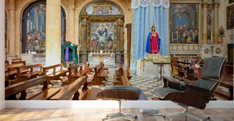 Salento. Apulia Puglia Italy. Gallipoli. The cathedral Wall Murals