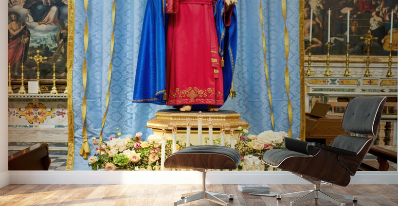 Salento. Apulia Puglia Italy. Gallipoli. The cathedral Wall Murals